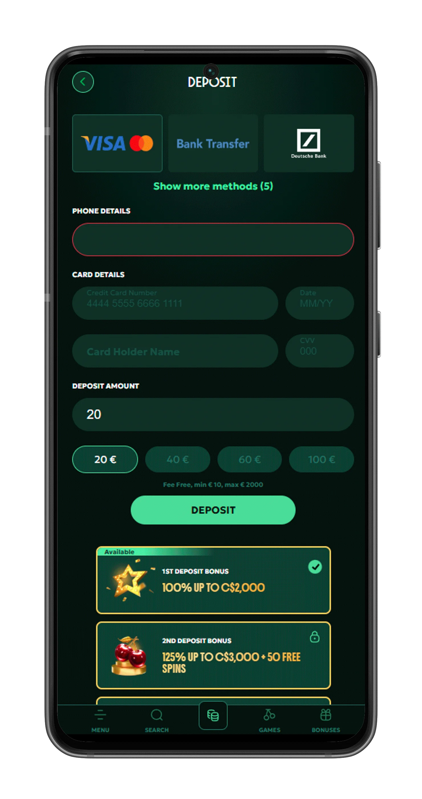 Mobile app sign up Allstar casino